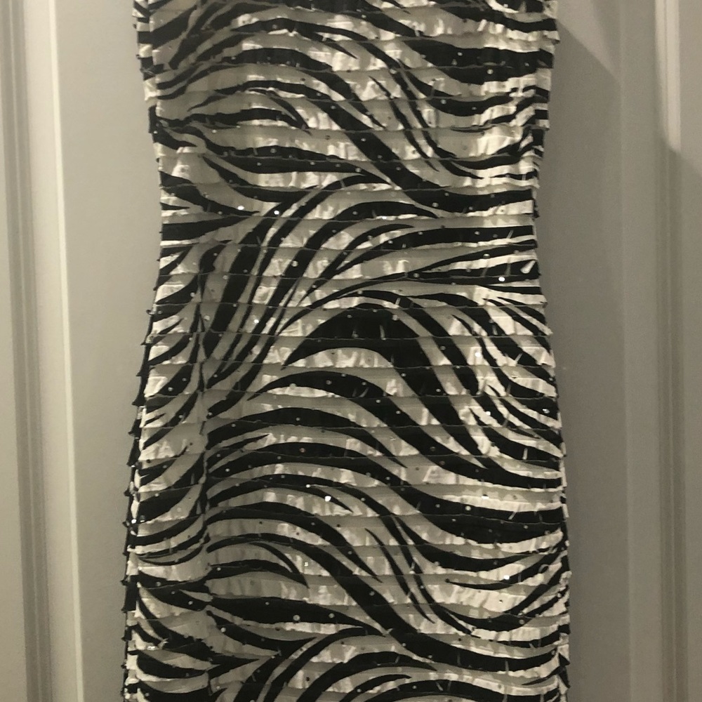 Zebra mini dress with gems